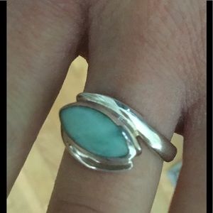 Elegant Silver and Larimar Ring